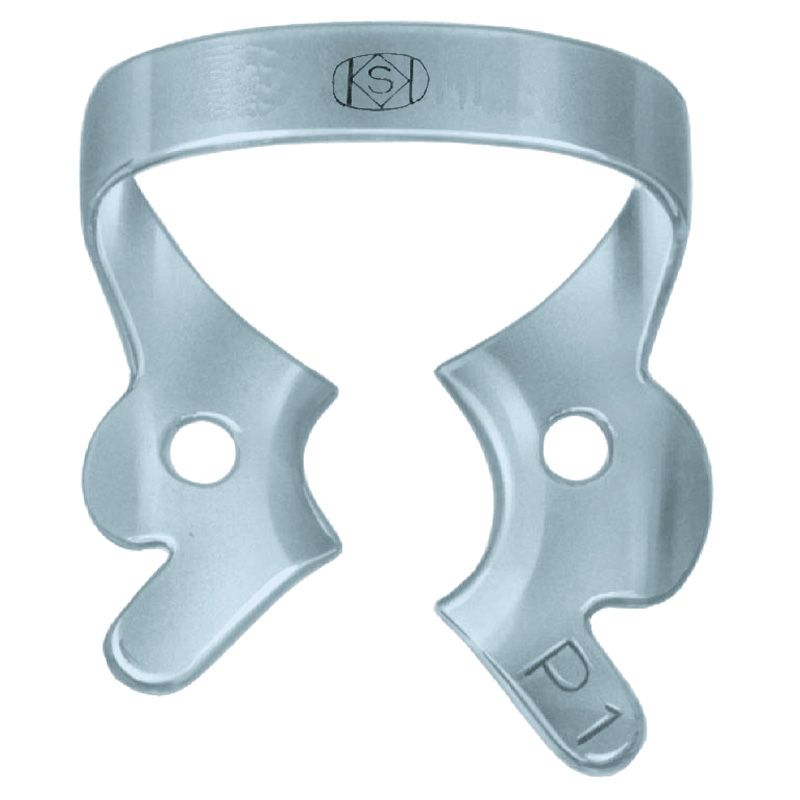 Dentech P-1 rubber dam clamp for lower-left primary first molar