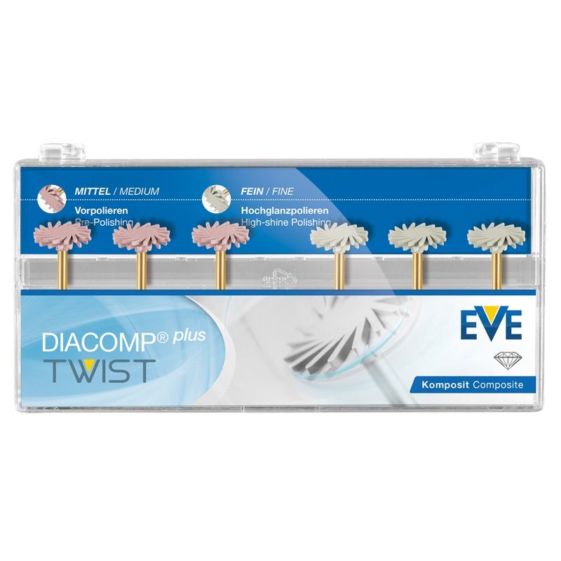 EVE Diacomp Plus Twist RA 342 composite polishing kit, 6 pcs