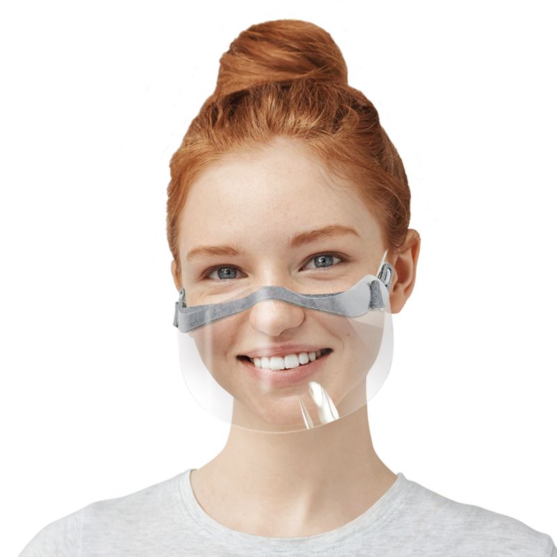 Cerkamed Face Shield transparent mouth-and-nose shields, 2 pieces