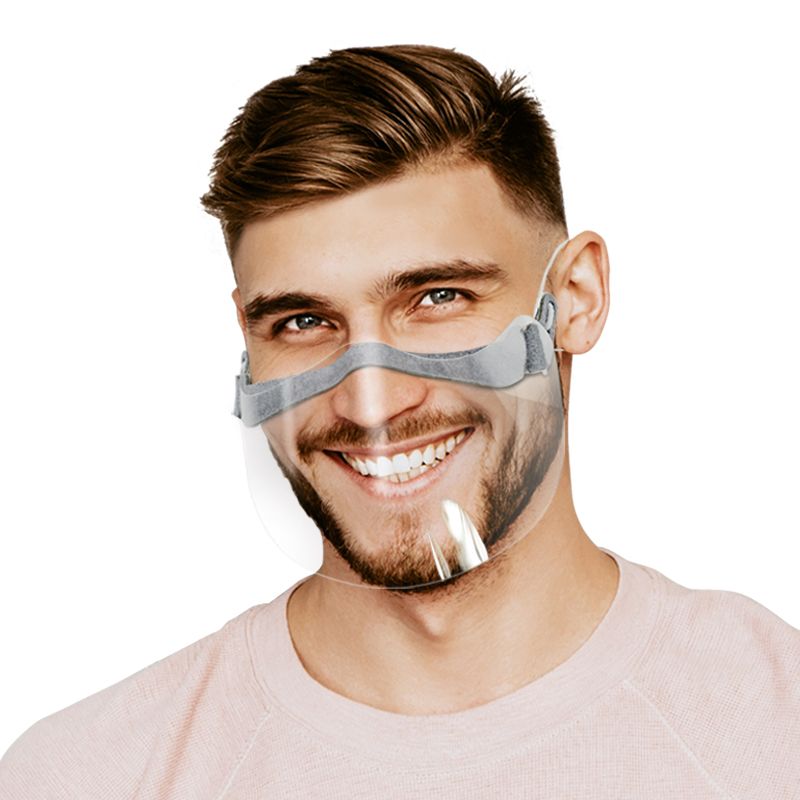 Cerkamed Face Shield transparent mouth-and-nose shields, 2 pieces