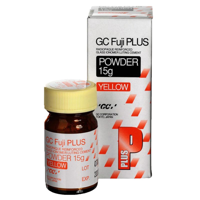 GC Fuji PLUS luting cement powder, yellow, 15 g