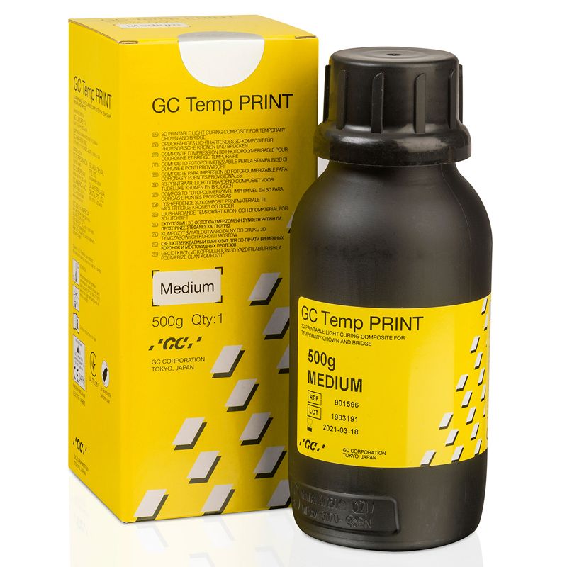 GC Temp PRINT Medium 3D printing material for temporary restorations, 500 g