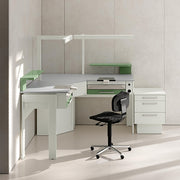 PROF corner dental laboratory bench, 2 workstations, L1866 × D640 × H900 mm