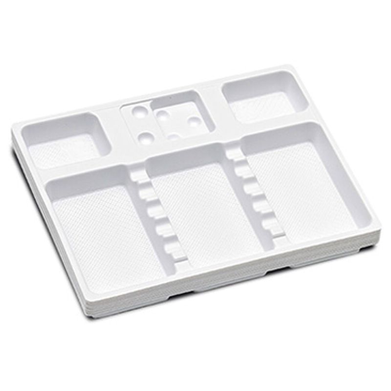 Larident deluxe disposable white plastic trays, 400 pieces
