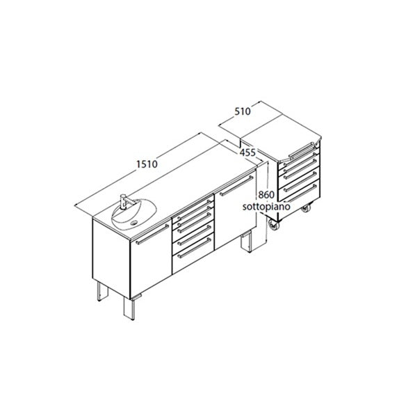 Loran LOOK composition A dental cabinetry, 3 modules
