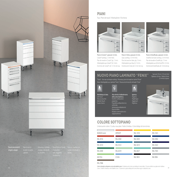 Loran LOOK composition H mobile dental cart with 5 drawers