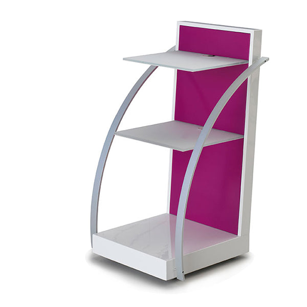 LORAN LUNA color mobile cart with 2 shelves and 2 power sockets