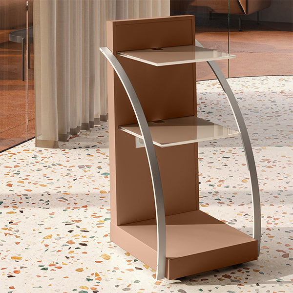 LORAN LUNA color mobile cart with 2 shelves and 2 power sockets