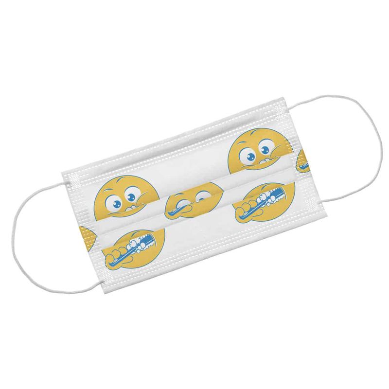 Akzenta Smiley Yellow Type IIR face masks, 50 pieces