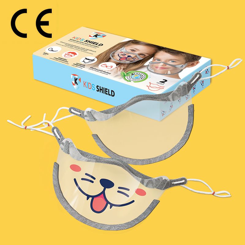 Cerkamed Kids Shield children's transparent masks, 2 pcs