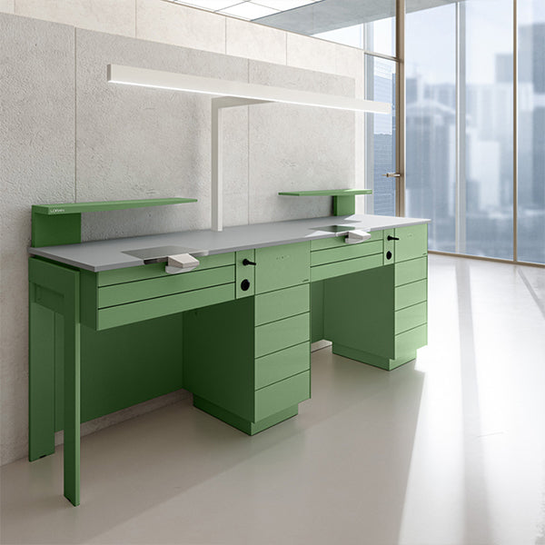 Loran PROF dental laboratory workstation module for two places 1567 × 2081 × 900 mm