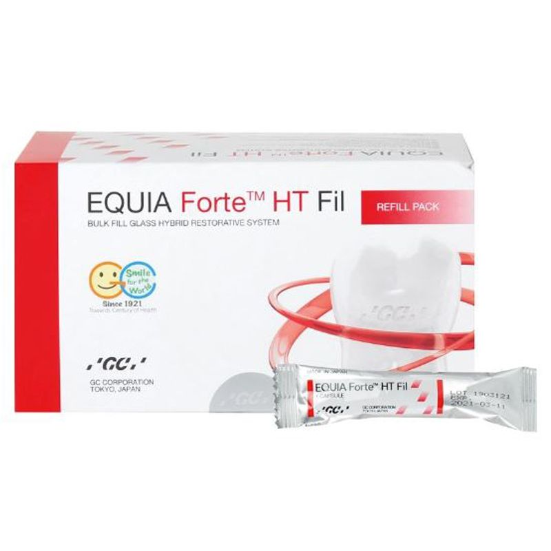 GC EQUIA Forte HT glass hybrid restorative capsules, 50 × 0.14 ml