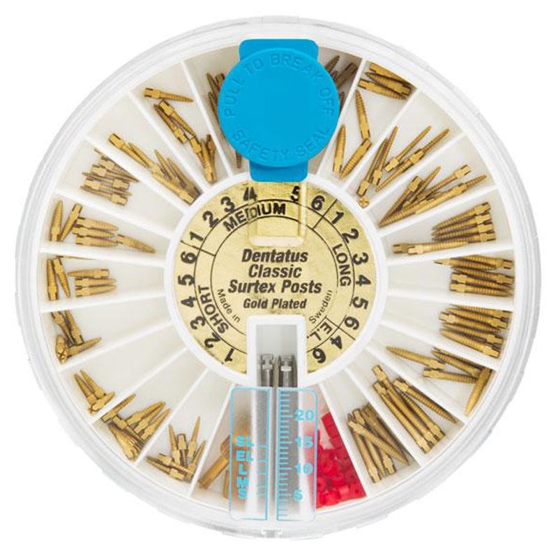 Dentatus Classic Surtex Posts Gold Starter Refill Kit 120 No Reamers