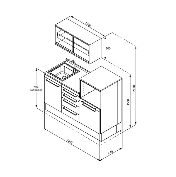 PURA Steril comp.B dental cabinets, lower and upper modules