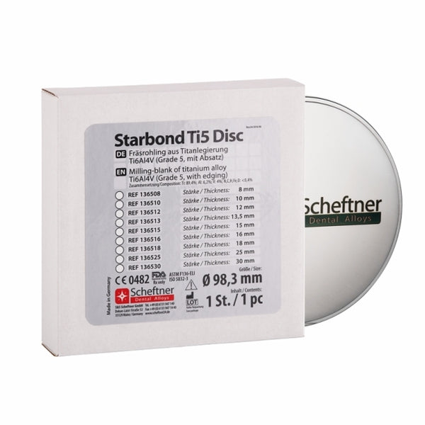 Scheftner Starbond Ti5 titanium disc Ø98.3 mm × 8 mm