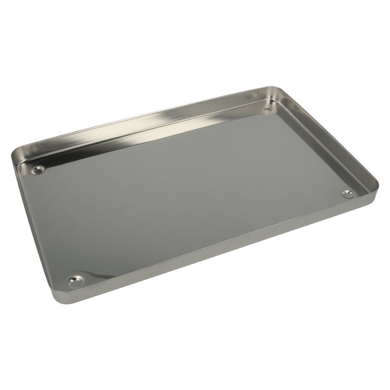 Euronda unperforated stainless-steel tray, 18 × 28 cm