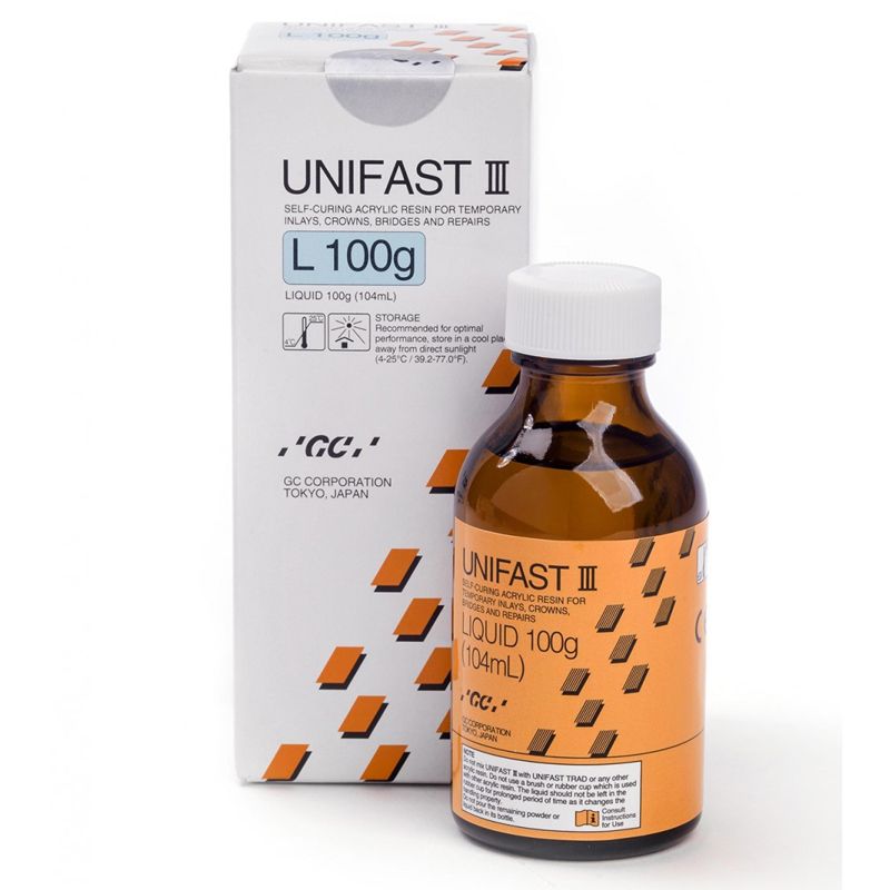 GC UNIFAST III Liquid self-curing acrylic resin liquid, 104 ml