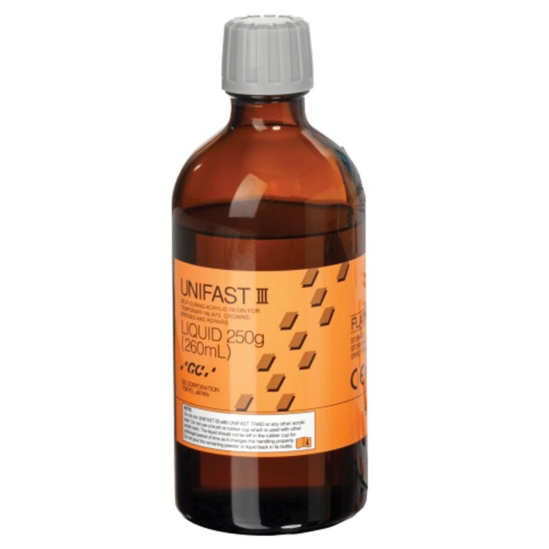 GC UNIFAST III Liquid self-curing acrylic resin liquid, 260 ml