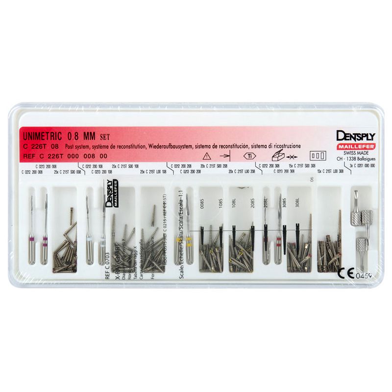Unimetric Titan 0.8 mm endodontic post set