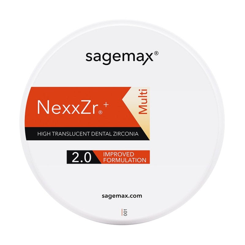 Sagemax NexxZr Plus Multi 2.0 zirconia disc, 98 × 20 mm