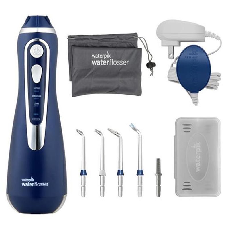 Waterpik WP-563E2 Cordless Advanced portable oral irrigator, blue